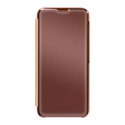 Ovitek Clear View za Samsung Galaxy A14 4G in 5G z ultratankim preklopom z ogledalom, funkcijo podpore za video - roza zlato