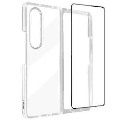 Zašcitni paket Samsung Z Fold 4 360°: tanek crn ovitek iz mehkega kaljenega stekla