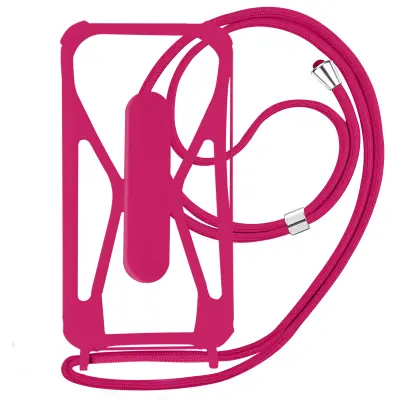 Univerzalna torbica z vrvico za pametni telefon, protiudarni vogali in stojalo za video - fuksija