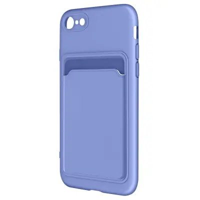 Ovitek za iPhone SE 2022, 2020, 8 in 7 z držalom za kartico, mehak silikon, Forcell - vijolicen