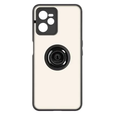 Ovitek Realme C35 z držalom za prstan, hrbtna stran z zašcitnim prstnim odtisom, združljivo z magnetnim stojalom - crna