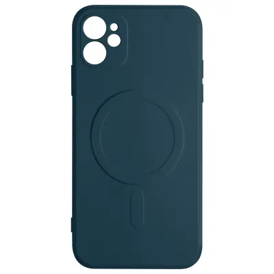 Magsafe iPhone 12 Mini silikonska fleksibilna notranja mehka torbica Mag Cover - polnocno modra