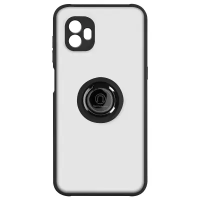 Ovitek za Samsung Galaxy Xcover 6 Pro z držalom za prstan, hrbtna stran proti prstnim odtisom, združljiv z magnetnim stojalom - crn