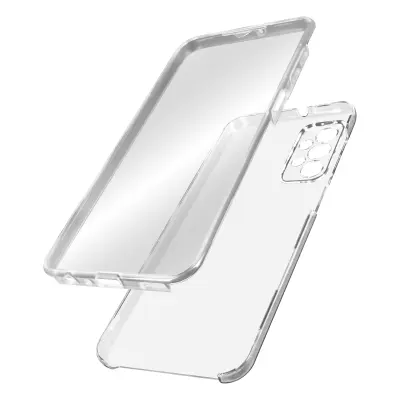 Celotno ohišje za Samsung Galaxy M23 5G in A23 5G z mehkim sprednjim pokrovom, trdim hrbtnim pokrovom - prozorno