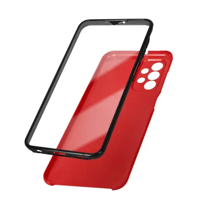 Galaxy A23 5G in M23 5G Integral Front Transparent and Rigid Back Red Case