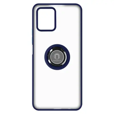 Ovitek za Vivo Y01 z držalom za prstan, hrbtna stran z zašcitnim prstnim odtisom, združljiv z magnetnim stojalom - modra