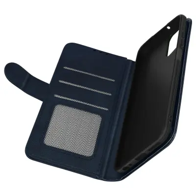 Etui za Motorola Moto G32, denarnica in stojalo, žepi za kartice in racune - modra