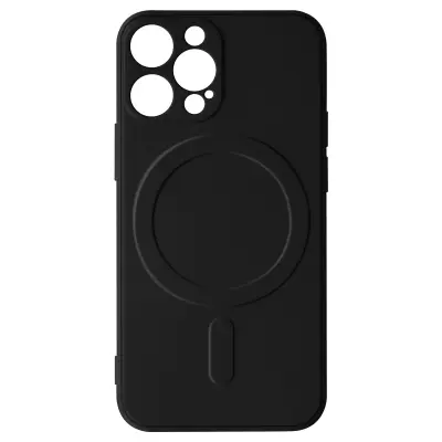 Magsafe iPhone 13 Pro Max Silikonska fleksibilna notranja mehka torbica Mag Cover - crna