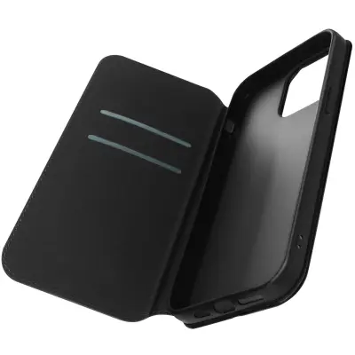 Ovitek za iPhone 14 Pro Max z magnetnim preklopom, držalom za kartico in video držalom - crn