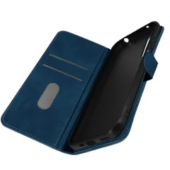 Ovitek za HTC Desire 22 Pro, soft-touch Suede Effect, z denarnico in magnetnim zavihkom - moder