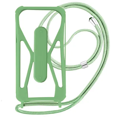 Univerzalna torbica z vrvico za pametni telefon, vogali, odporni proti udarcem in stojalo za video - svetlo zelena