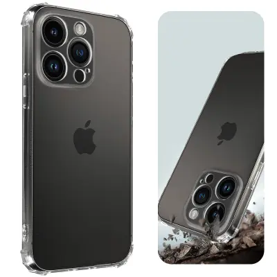 Prozoren gel silikonski ovitek za iPhone 14 Pro Max z odbijacem, odpornim proti udarcem
