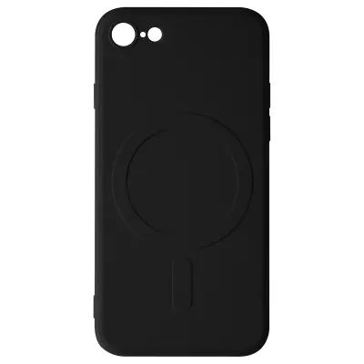 Ovitek Magsafe Case iPhone 8 in iPhone SE 2020, 2022 Silikonska fleksibilna notranjost, mehak ovitek Mag na dotik - crn