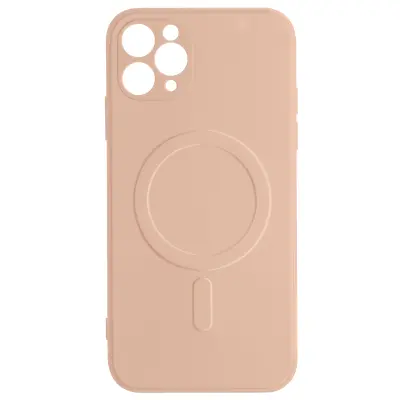 Magsafe iPhone 11 Pro Max Silikonska fleksibilna notranja mehka torbica Mag Cover - roza