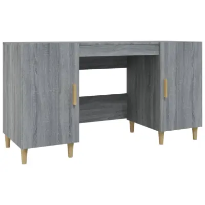vidaXL Pisalna miza siva sonoma 140x50x75 cm inženirski les