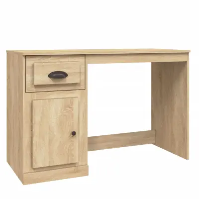 vidaXL Pisalna miza s predalom sonoma hrast 115x50x75cm inženirski les