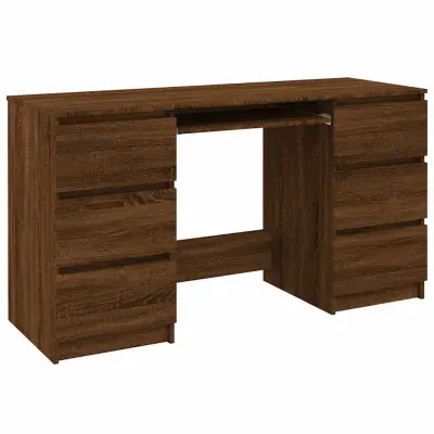 vidaXL Pisalna miza rjavi hrast 140x50x77 cm konstruiran les