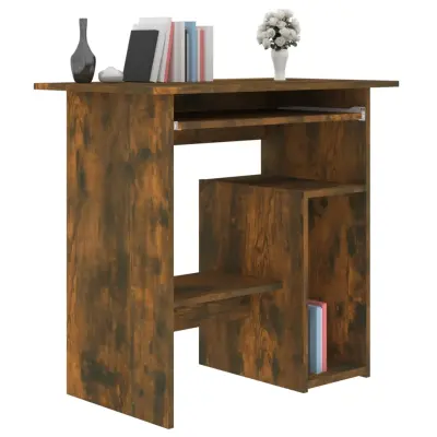 vidaXL Pisalna miza dimljeni hrast 80x45x74 cm konstruiran les