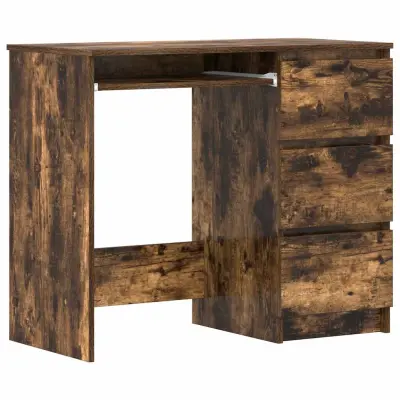 vidaXL Pisalna miza dimljeni hrast 90x45x76 cm konstruiran les