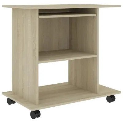 vidaXL Računalniška miza sonoma hrast 80x50x75 cm iverna plošča