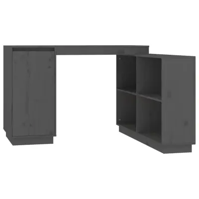 vidaXL Pisalna miza siva 110x50x75 cm trdna borovina