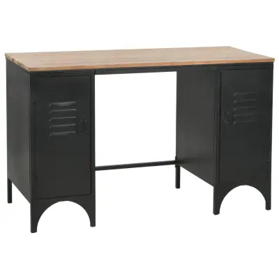 vidaXL Dvojna pisalna miza trden les jelke in jeklo 120x50x76 cm