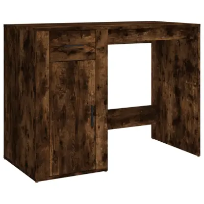 vidaXL Pisalna miza dimljeni hrast 100x49x75 cm inženirski les