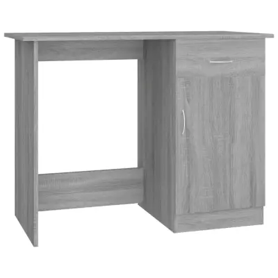 vidaXL Pisalna miza siva sonoma 100x50x76 cm inženirski les