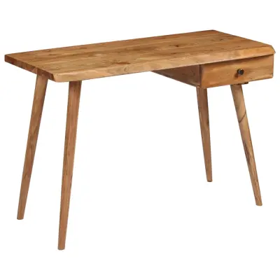 vidaXL Pisalna miza iz trdnega akacijevega lesa 110x50x76 cm