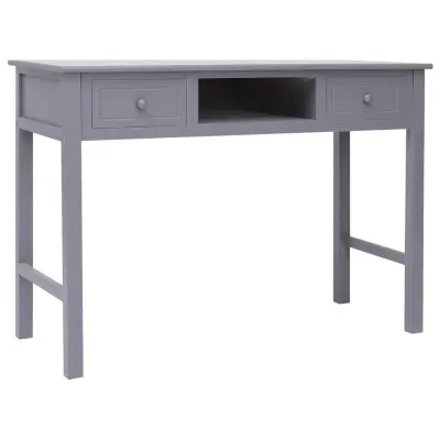 vidaXL Pisalna miza siva 108x45x76 cm trden les pavlovnije