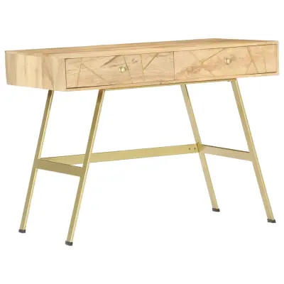 vidaXL Pisalna miza s predali 100x55x75 cm trden mangov les