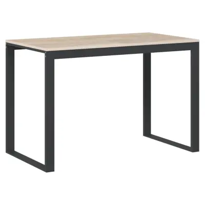 vidaXL Računalniška miza črna in hrast 110x60x73 cm iverna plošča