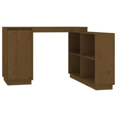 vidaXL Pisalna miza medeno rjava 110x50x75 cm trdna borovina