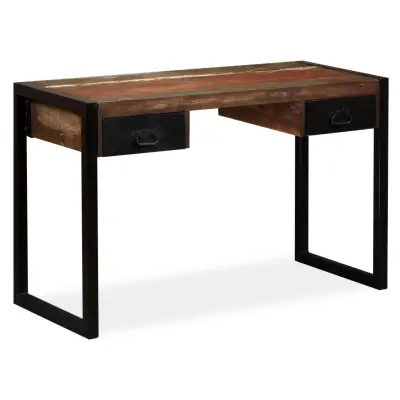 vidaXL Pisalna miza z 2 predaloma trden predelan les 120x50x76 cm