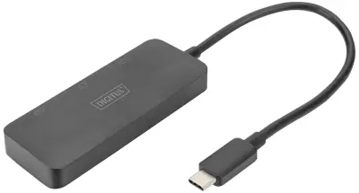 Digitus DS-45334 DisplayPort / USB-C® adapter [1x USB-C® - 3x ženski konektor DisplayPort] črna #####4K UHD\, brez vtičnice za polnjenje