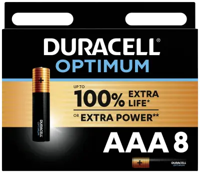 Duracell Optimum micro (aaa)-baterija alkalno-manganov  1.5 V 8 kos