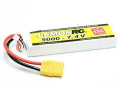 LemonRC lipo akumulatorski paket za modele 7.4 V 5000 mAh Število celic: 2 35 C mehka torba XT90