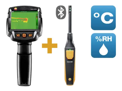 testo 872s komplet za diagnozo konstrukcije - termovizijska kamera testo 872 s sondo za vlažnost Bluetooth testo 605i testo 872s Baudiagnose-Set toplo