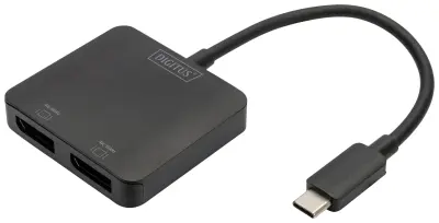 Digitus DS-45339 DisplayPort / USB-C® adapter [1x USB-C® - 2x ženski konektor DisplayPort] črna