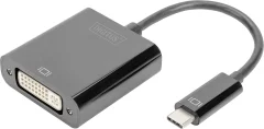 Digitus DA-70829 DVI / USB-C® adapter [1x USB-C® - 1x ženski konektor DVI\, 24 + 5 polov] črna zaščiten\, okrogel 0.1 m