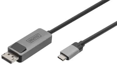 Digitus DB-300334-020-S DisplayPort / USB-C® adapter [1x USB-C® - 1x moški konektor DisplayPort] črna zaščiten\, okrogel 2 m
