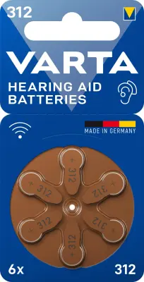 VARTA Hearing Aid Batteries 10 Bli 6 gumbne celice ZA 312 cink-zračni  1.4 V 6 kos