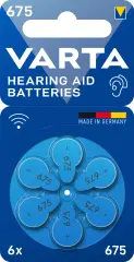 Varta Hearing Aid Batteries 675 Bli 6 gumbne celice ZA 675 cink-zračni  1.4 V 6 kos