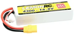 LemonRC lipo akumulatorski paket za modele 14.8 V 4300 mAh Število celic: 4 35 C mehka torba XT90