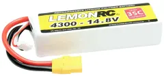 LemonRC lipo akumulatorski paket za modele 14.8 V 4300 mAh Število celic: 4 35 C mehka torba XT90