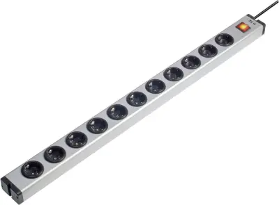 Razdelilna letev s stikalom 11-delna aluminij\, varnostni kontakt Ehmann 0601x00112031
