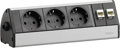 EVOLINER DOCK DESK DATA 3 VTIČNICE + 2 RJ45 za mrežni priključek 93004783 Schulte Elektrotechnik