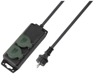 Sygonix SY-5145338 razdelilna letev  črna\, zelena vtičnica 1 kos