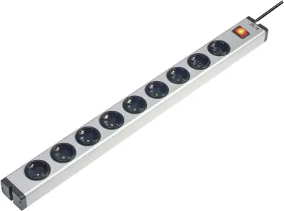 Razdelilna letev s stikalom 9-delna aluminij\, varnostni kontakt Ehmann 0601x00092031