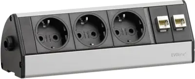 EVOLINER DOCK DATA SMALL 3 VTIČNICE  + 2 RJ45 za mrežni priključek 93004773 Schulte Elektrotechnik